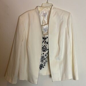 Dress Barn White Blazer with matching beaded shell -22W